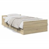 vidaXL Posteljni okvir s predali sonoma hrast 75x190 cm inženirski les Cene