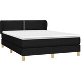  Box spring postelja z vzmetnico črna 140x200 cm blago | Shoptok.si