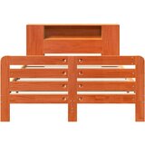 vidaXL Posteljni okvir brez vzmetnice voščeno rjav 140x190 cm borovina | Shoptok.si