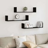 vidaXL Stenska polica 3 kosi črna 80x18x18 cm inženirski les | Shoptok.si