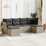 vidaXL 6-dijelni set vrtnih sofa od poliratana s jastucima svjetlosivi | shoptok.hr