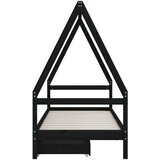  Okvir dječjeg kreveta s ladicama crni 80 x 200 cm od borovine | Eponuda.com