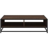 vidaXL Klubska mizica rjavi hrast 100x100x30 cm inž. les in kovina | Shoptok.si