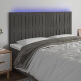  LED uzglavlje tamnosivo 160x5x118/128 cm baršunasto | shoptok.hr