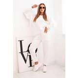 Kesi Włoski Women's set with fringes on the sleeves butter color ecru | Shoptok.si
