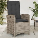 Maison Chic Nastavljiv Vrtni Stoli - Stol za vrt z blazinami siv poli ratan JS30, (21878706) | Shoptok.si