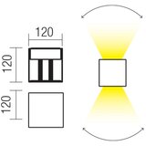  Redo 90298 - LED spoljašnje zidno svetlo VARY 2xLED/10W/230V 3000K IP54 braon | Eponuda.com
