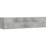 vidaXL Kotna omarica betonsko siva 200x40x45 cm iverna plošča | Shoptok.si
