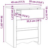  Noćni ormarić DRAMMEN 45x35x56 cm Masivna borovina | shoptok.hr