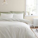 Bianca Zelena/kremno bela bombažna podaljšana posteljnina za zakonsko posteljo 230x220 cm Hampton Stripe – | Shoptok.si