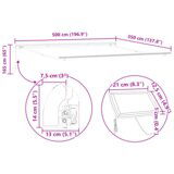 vidaXL Ročna Zložljiva Tenda z LED Črna 500x350 cm, Tenda Za Zameno Platna za 5x3,5 m Okvir Črna | Shoptok.si