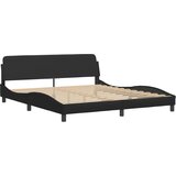  The Living Store Posteljni okvir z vzglavjem črn 180x200 cm umetno usnje - Posteljni Okvir, (21527356) | Shoptok.si