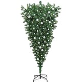 vidaXL Obrnuta umjetna božićna jelka s kuglama Zelena 180 cm PVC | shoptok.hr
