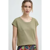 Max&co. Bombažna kratka majica ženska, zelena barva, 2416941014200