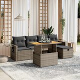 vidaXL 6-dijelni set vrtnih sofa od poliratana s jastucima sivi | shoptok.hr
