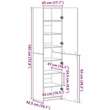 Visoka komoda dimljeni hrast 45x42,5x185 cm konstruirano drvo | shoptok.hr