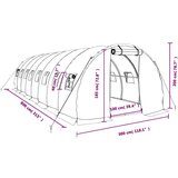 vidaXL Rastlinjak z jeklenim ogrodjem zelen 24 m² 8x3x2 m | Shoptok.si