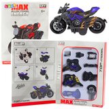  Igračka motocikl za sastavljanje vijaka metalna 1:14 DIY crno-plava Cijene