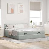 vidaXL Okvir kreveta s madracima svijetlosivi 160x200cm baršunasti | shoptok.hr