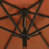  Vrtni suncobran s LED svjetlima terakota 200x211 cm aluminijski | shoptok.hr