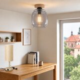 Brilagi LED Stropno svetlo R GLASS 1xE27/60W/230V Ø 26 cm hrast/zadimljeno sivo | Eponuda.com