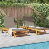vidaXL Sončni ležalnik Set 3 Taupe Trden akacijev les Majhen Zložljiv | Shoptok.si