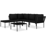  6-dijelna vrtna garnitura s jastucima crna PVC | shoptok.hr
