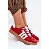 VINCEZA Sneakers Sports Shoes Suede Red 79517 | Shoptok.si