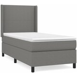  Krevet s oprugama i madracem tamnosivi 90 x 190 cm od tkanine | shoptok.hr