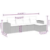 vidaXL 5-dijelni set vrtnih sofa s jastucima poliratan smeđi | shoptok.hr