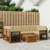  Set vanjskih sofa 7 kom. Prirodna i bež Čvrsto drvo akacije | shoptok.hr