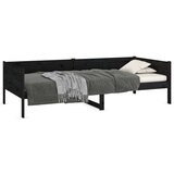  Dnevni ležaj od masivne borovine crni 90 x 190 cm | shoptok.hr