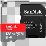 San Disk ultra microsdxc 128GB + sd adapter 140MBs A1 class 10 uhs-i SDSQUAB-128G-GN6MA Cene