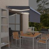 Tenda na ručno uvlačenje s roletom LED 3 x 2,5 m plavo-bijela | shoptok.hr