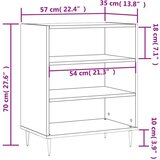  Komoda crna 57 x 35 x 70 cm od konstruiranog drva | shoptok.hr