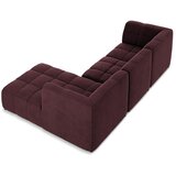 Makamii Bordo rdeča žametna kotna sedežna garnitura (desni kot/z ležalnikom) Aloha – | Shoptok.si