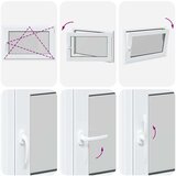  Podrumski prozor RISOR 90x50 cm Okretno-nagibni DIN desni bijeli - Bijela 90 x 50 cm (dvoslojni) 1 Naginjanje i okretanje desn | shoptok.hr