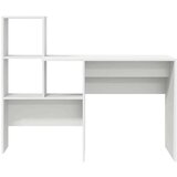 vidaXL Miza s polico Bela 131.5 x 50 x 106.5 cm Konstruiran les | Shoptok.si