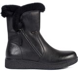 Sergio Leone Women's padded black leather ankle boots with fur | ePonuda.com