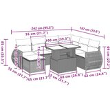  8-dijelni set vrtnih sofa od poliratana s jastucima bež | shoptok.hr