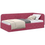  Kutni okvir kreveta Vinska crvena 100 x 200 cm Baršun | shoptok.hr