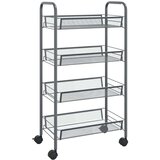 vidaXL 4-nadstropni kuhinjski voziček siv 46x26x85 cm železo | Shoptok.si