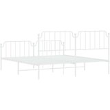 Metalni okvir kreveta uzglavlje i podnožje bijeli 183x213 cm | shoptok.hr