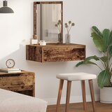 vidaXL Zidni ogledalo s toaletnim stolom Stari drvo 60x40x70 cm | shoptok.hr