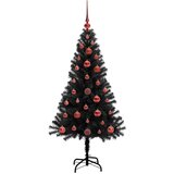vidaXL Božično drevo med 150 LED z stojalom Črna 120 cm PVC | Shoptok.si