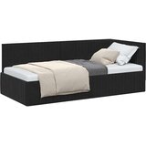 vidaXL Kotna postelja z vzglavjem Črna 90 x 200 cm Žamet | Shoptok.si