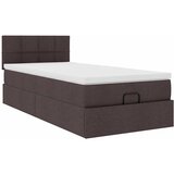 vidaXL Otomanski okvir kreveta s madraca tamnosmeđi 90x190cm tkanine | shoptok.hr