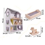  kućica za lutke + namještaj 70cm siva | shoptok.hr