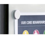 SMIT VISUAL Magnet za steklene/bele table, DE 10 kosov, Ø 25 mm, bele barve, s pokrovom iz umetne mase | Shoptok.si