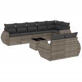 Maison Chic Seti vrtnega pohištva - Vrtna garnitura - Vrtni pohištvo set 9-delna z blazinami siv poli ratan, (21796549) | Shoptok.si